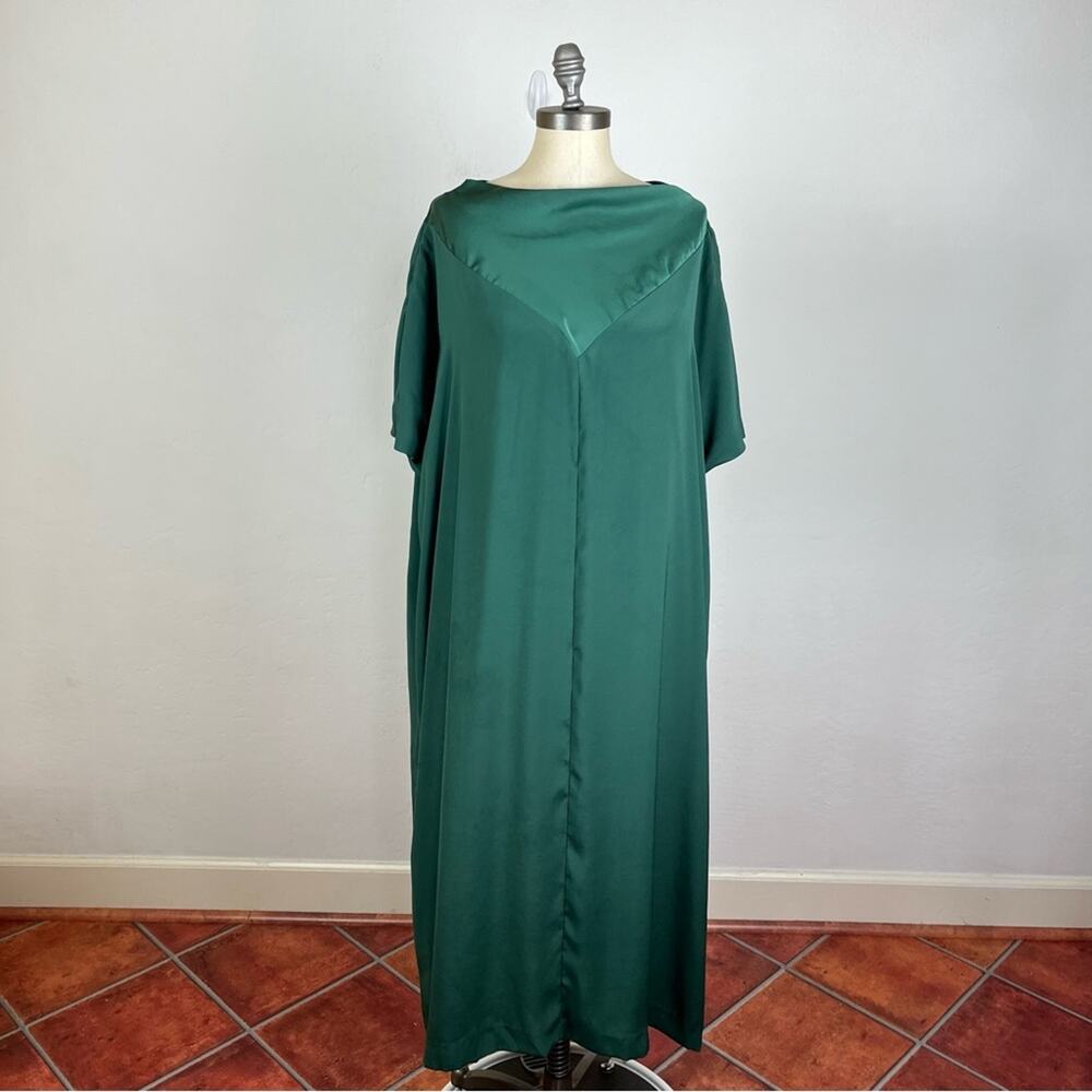 Pari Passu Green Satin Caftan Dress
